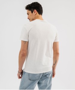 Tee-shirt manches courtes col tunisien homme